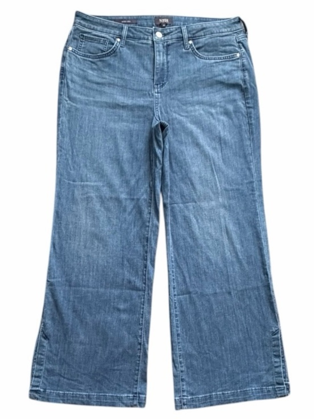 NYDJ Wide Leg Jeans Size 10‎ Light Wash Lift Tuck Technology Tencel Denim